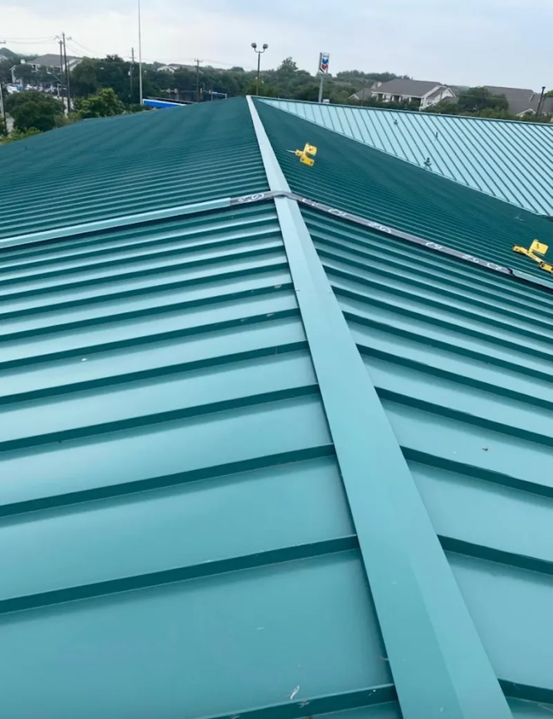 Green commercial metal roof ridge and valley for Metal Roof Repair in Westerville